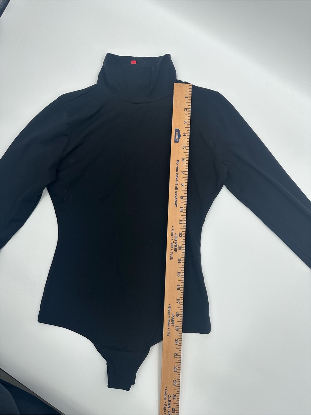 SPANX Womens Small Black Mock Neck Bodysuit Long Sleeve Stretch Layering 1536
